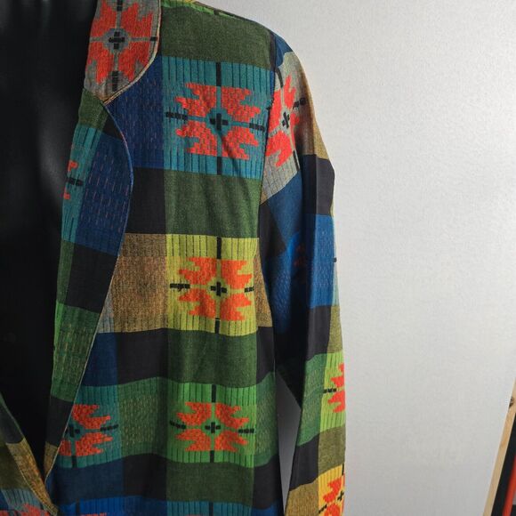 VTG Angelique NYC womens jacket L Aztec‎ Navajo tapestry Fair 4794 - Picture 3 of 10